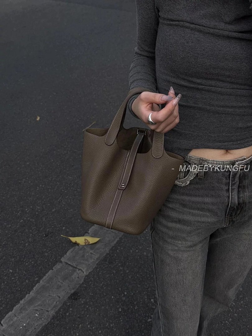 【A+ Item ID 8487 HERME3-Majia-Picoting-Lock-18- Gold Buckle (Calf Leather Vegetable)