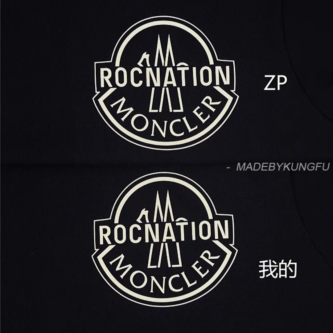 【A+ Item ID 9035 Mon X RocNation Collaboration Solid Color Left Chest Logo Short Sleeved T-Shirt - Image 44