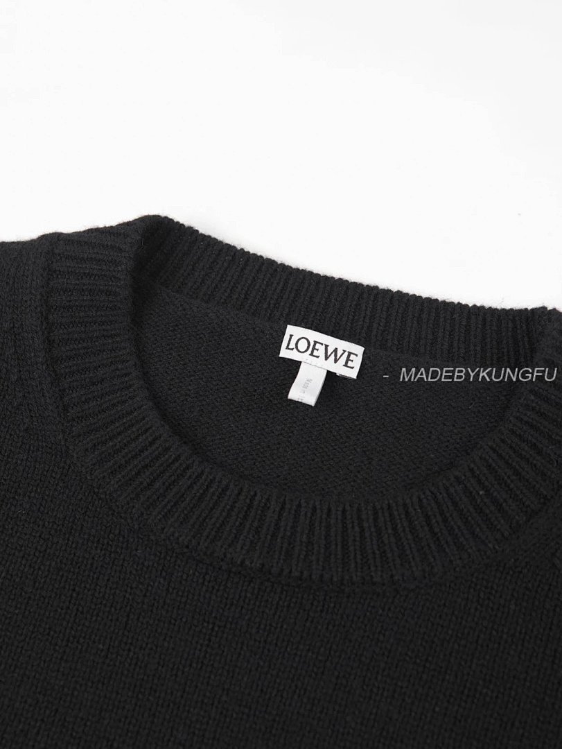 【A+ Item ID 8083 L0EWE Luo Yiwei “100% Superfine Merino Wool ”FW23Logo Embroidered Roun - Image 12