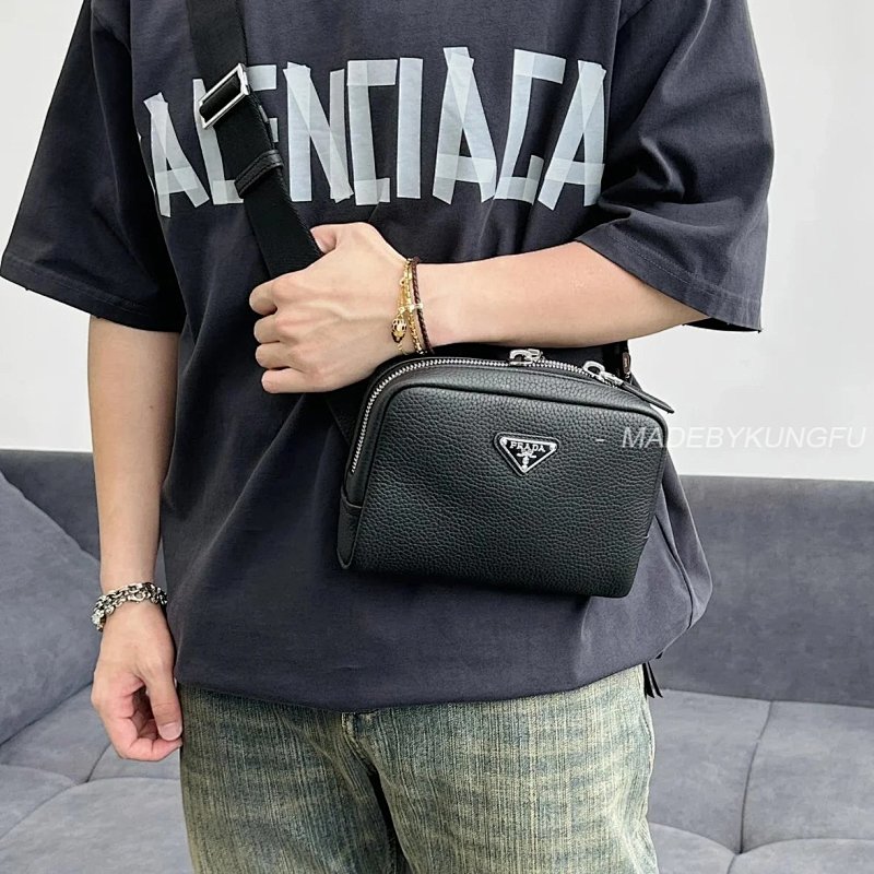 【A+ Item ID 8504 Pr@Da- Prada (Fully Inlaid Leather Vitello Dino Metal Triangle Se), photo 1
