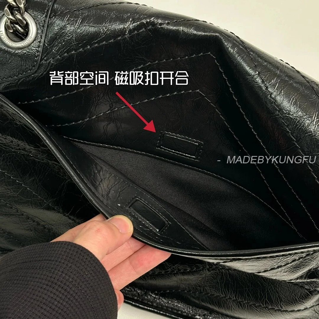 【A+ Item ID 8515 Yevs-SL-YS1- Classic -NIKI- Flip Chain Bag (Silver Black Label) - Image 4