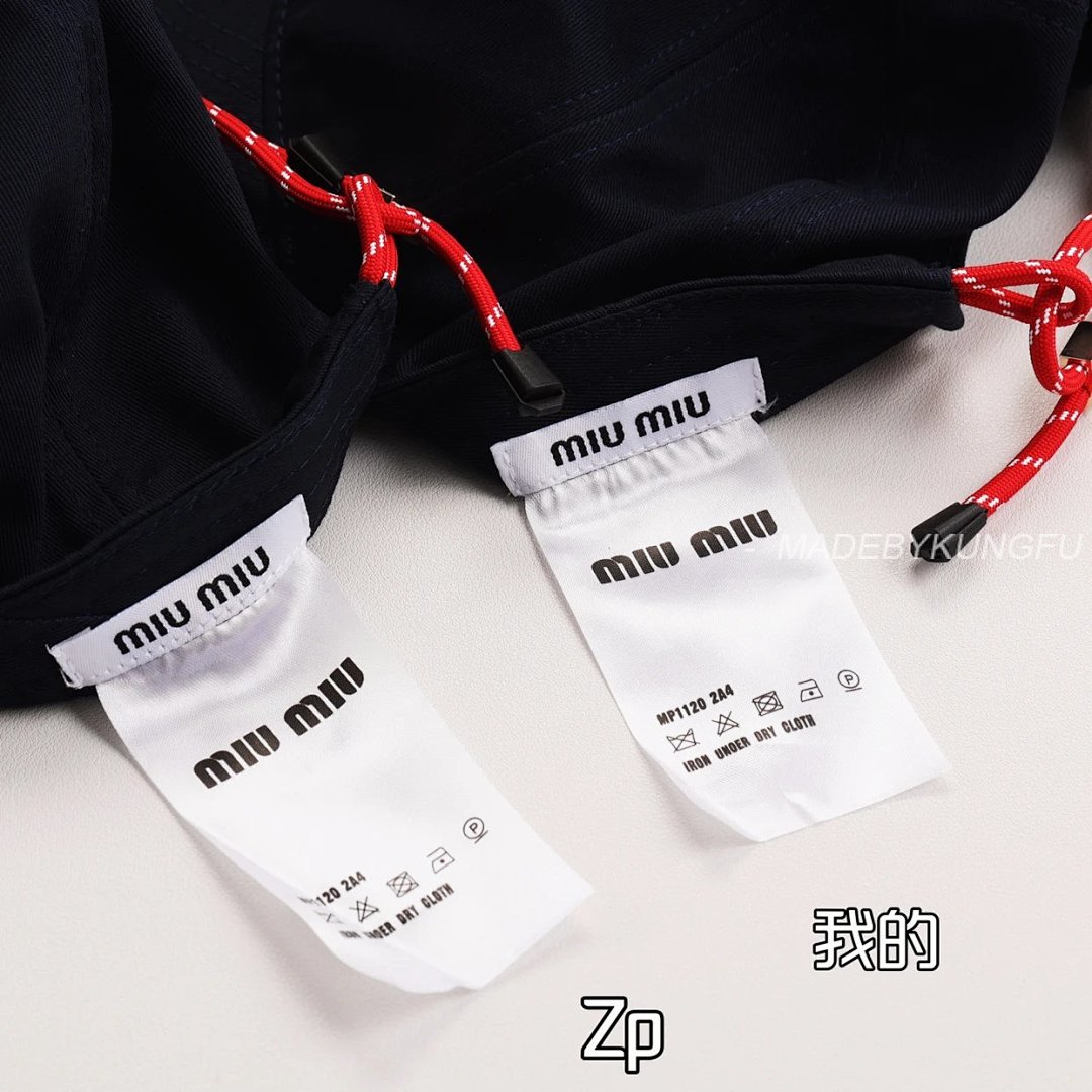【A+ Item ID 8417 MiuMiu- Miu -2024FW- Drawstring Contrasting Baseball Cap (Embroid) - Image 20