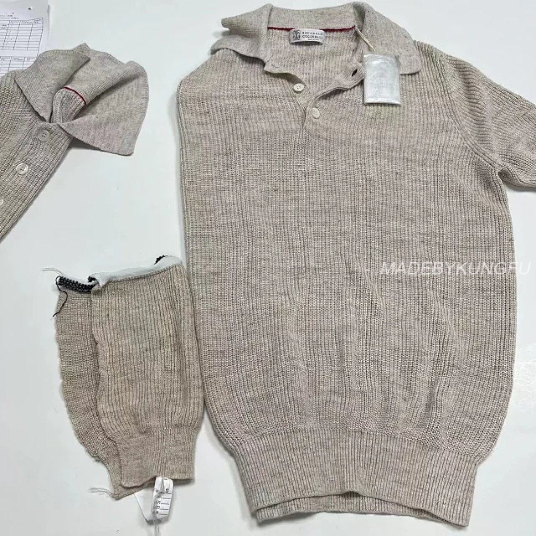 【A+ Item ID 9076 BC Natural Beimu Button Ribbed Knitted Collar Cotton Top Polo Shirt - Image 16