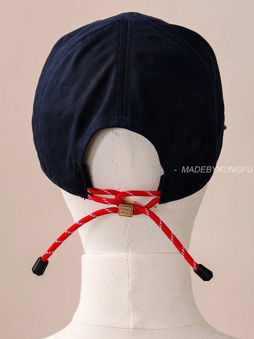 【A+ Item ID 8417 MiuMiu- Miu -2024FW- Drawstring Contrasting Baseball Cap (Embroid) - Image 11