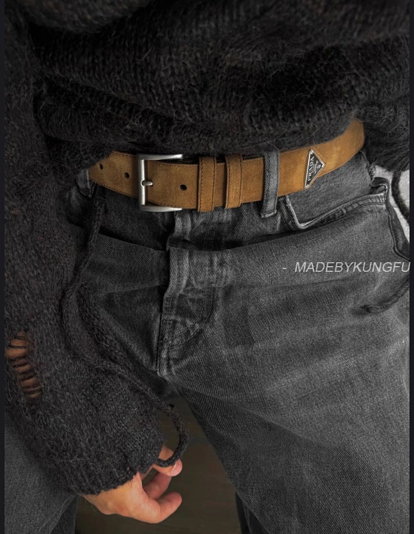 【A+ Item ID 8400 PRD _High Definition Triangle_ Logo Enamel Belt (_Imported Suede_ Bro) - Image 28