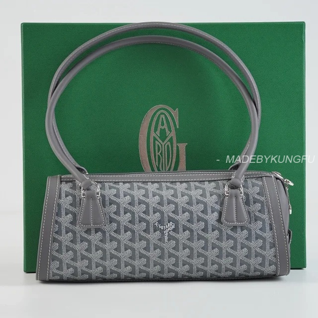 【A+ Item ID 9027 GOYARD Bonbonniere Classic Monogram Canvas & Cowhide Leather Baguette Shoulder Ba - Image 30