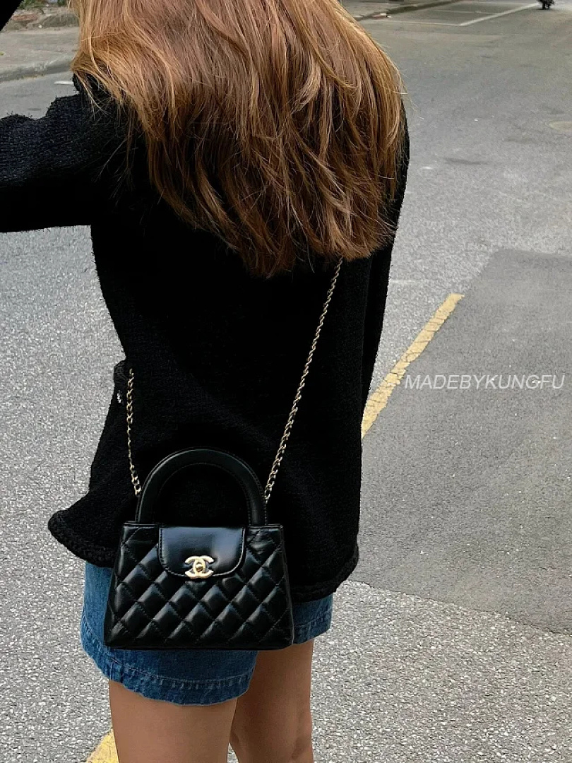 【A+ Item ID 9057 CHANE1 Kelly Diamond Patterned Cowhide Chain Carrying Shoulder Bag - Image 8