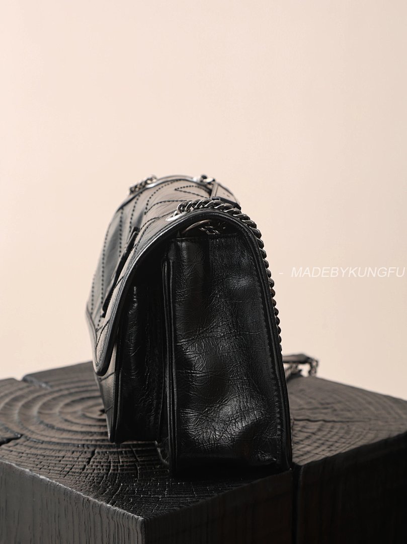 【A+ Item ID 8515 Yevs-SL-YS1- Classic -NIKI- Flip Chain Bag (Silver Black Label) - Image 19
