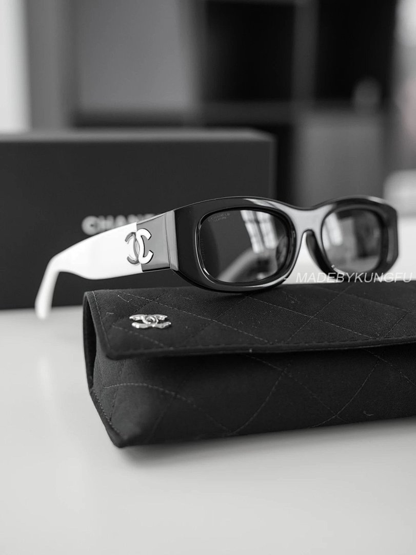 【A+ Item ID 8415 Xiaoxiang 5525 Glasses _Adjustable Degree_ Leg Logo Irregular Sunglass - Image 4