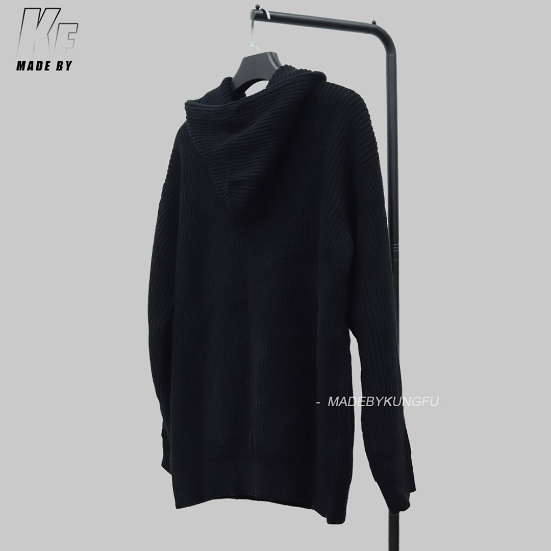 Christian Louboutin CE Leather Patch Knit Wool Hoodie - Image 13