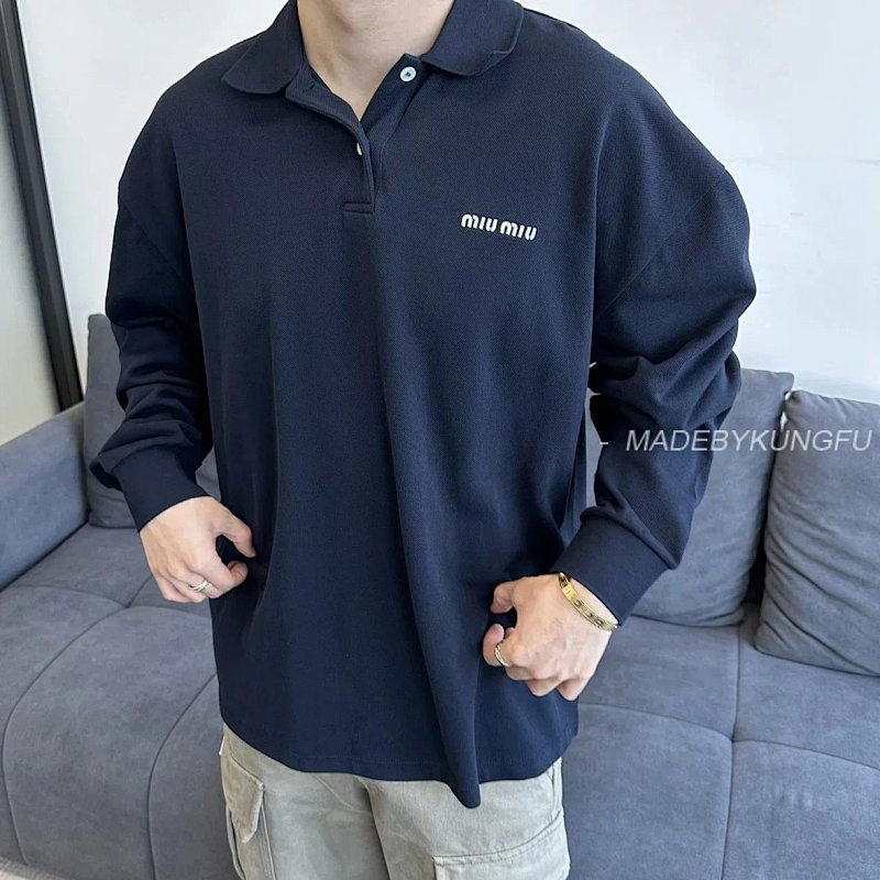 【A+ Item ID 8187 M1uM1U- Miu -2024Ss- Chest Embroidery Polo Shirt (Letter Embroide), photo 1
