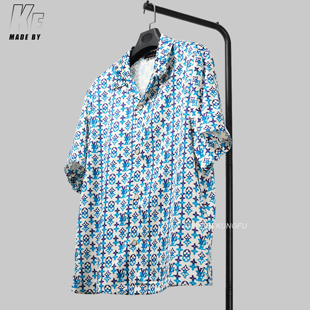 Other 1V Mulberry Silk Blended Cuban Collar Shirt - Image 17