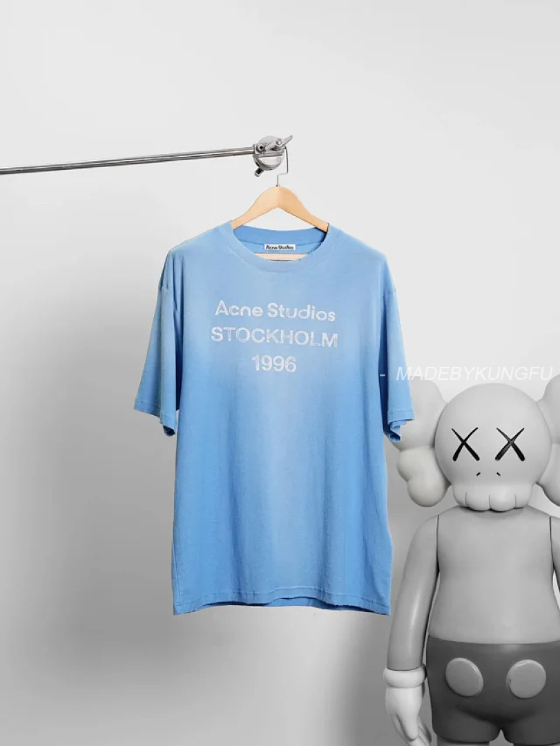 【A+ Item ID 9075 Acne Lazy Style 1996 Series Classic Logo Printed Short Slimming T-Shirt Unisex - Image 43