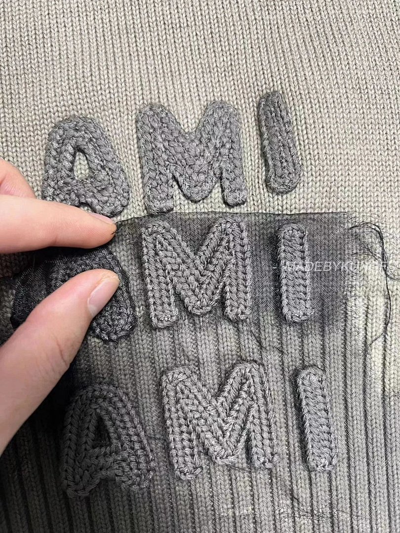 【A+ Item ID 8001 AMI Embroidered Logo V Collared Long Sleeve Sweater “85% Cotton ➕15% C - Image 24