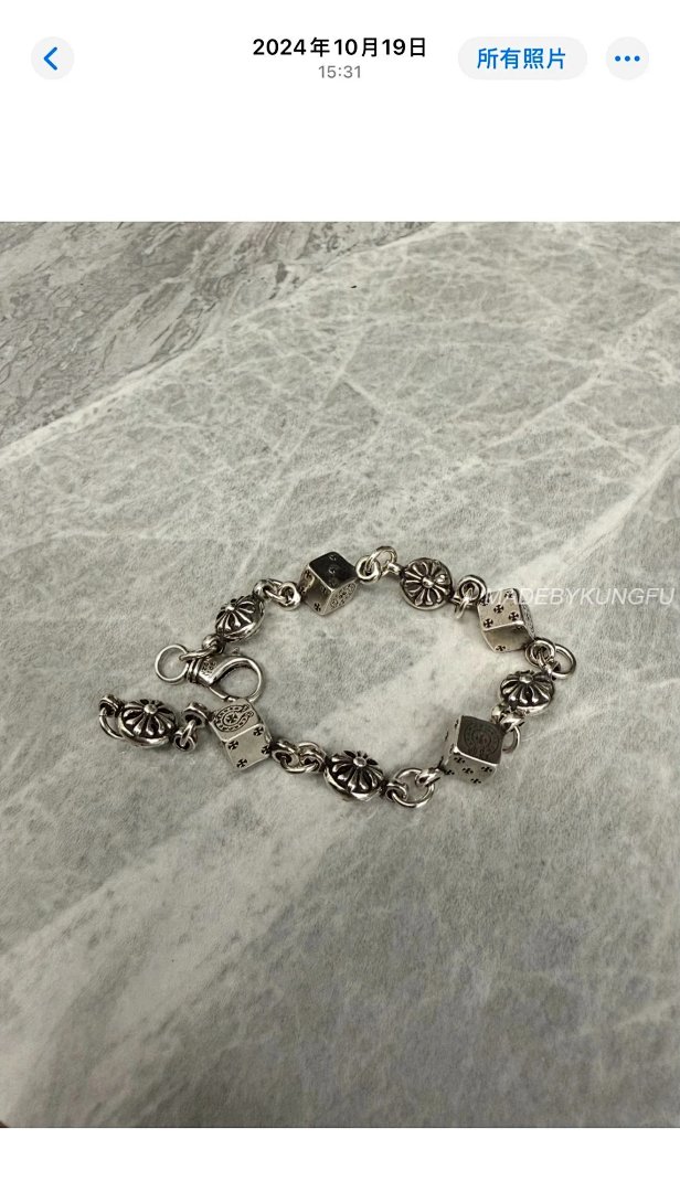 【A+ Item ID 8375 Chrome-Hearts- Crow Heart (Cross Dice Bracelet -925 Silver Hea) - Image 41