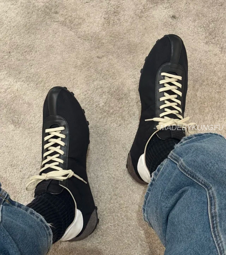 【A+ Item ID 9090 Maison Margiela Sprinters Calf Leather Studded Contrasting Round Toe Lace Up Low C - Image 9