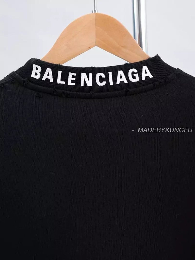 【A+ Item ID 8073 Balenci@Ga- Paris -2023Ss- Back Neck Lettering Logo- Crew Sweatsh - Image 14