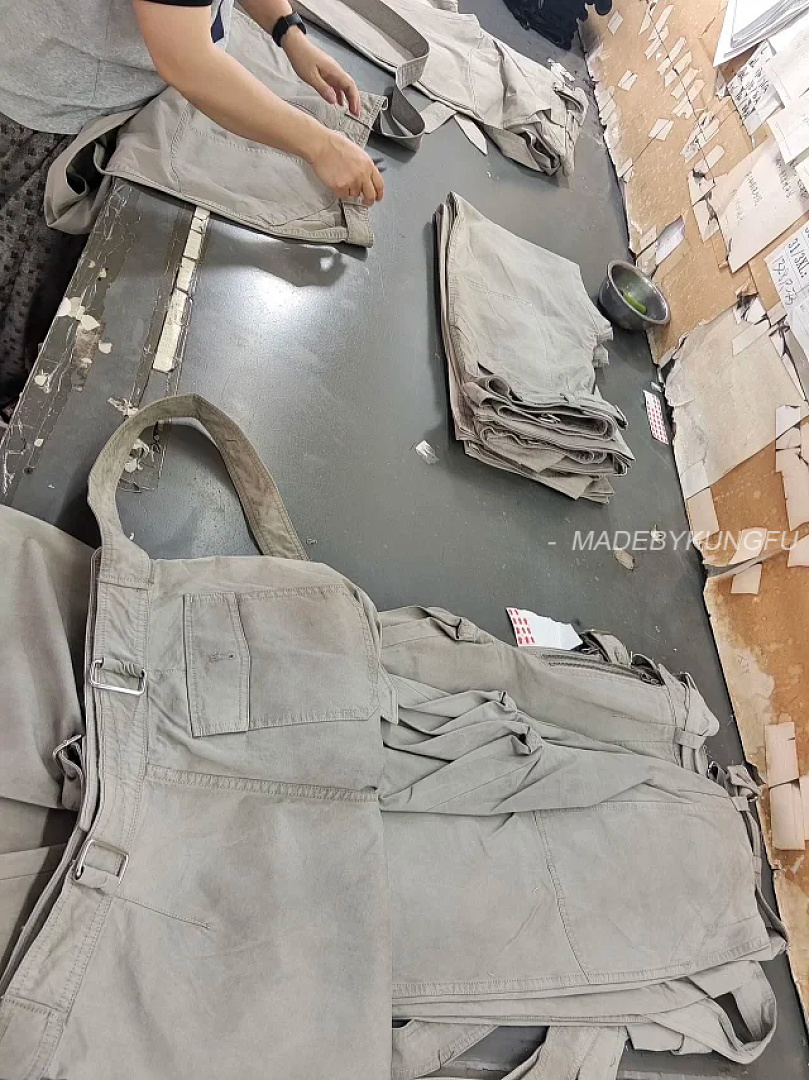【A+ Item ID 9091 Acne SS26 Big Factory Stained And Washed Solid Color Zipper Work Pants Pocket Casu - Image 8