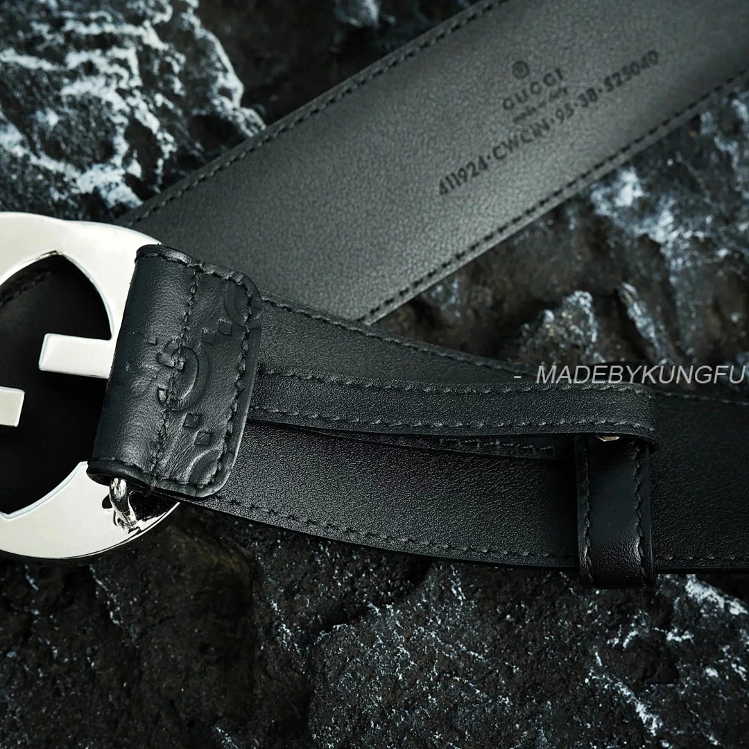 【A+ Item ID 8396 GUC Belt (Pair G Logo Classic Old Flower Embossed Black B) - Image 13