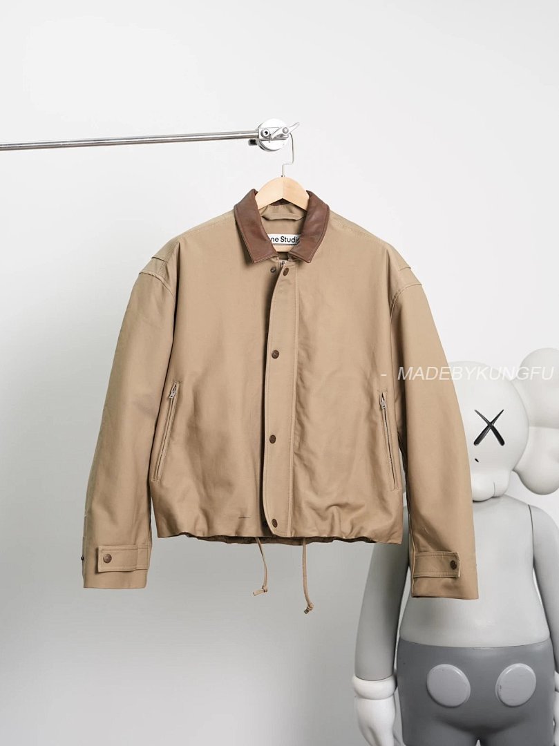 【A+ Item ID 8008 Acne-“ Leather Collar ”SS25 Solid Color Pocket Zipper Snap Button Jack - Image 20
