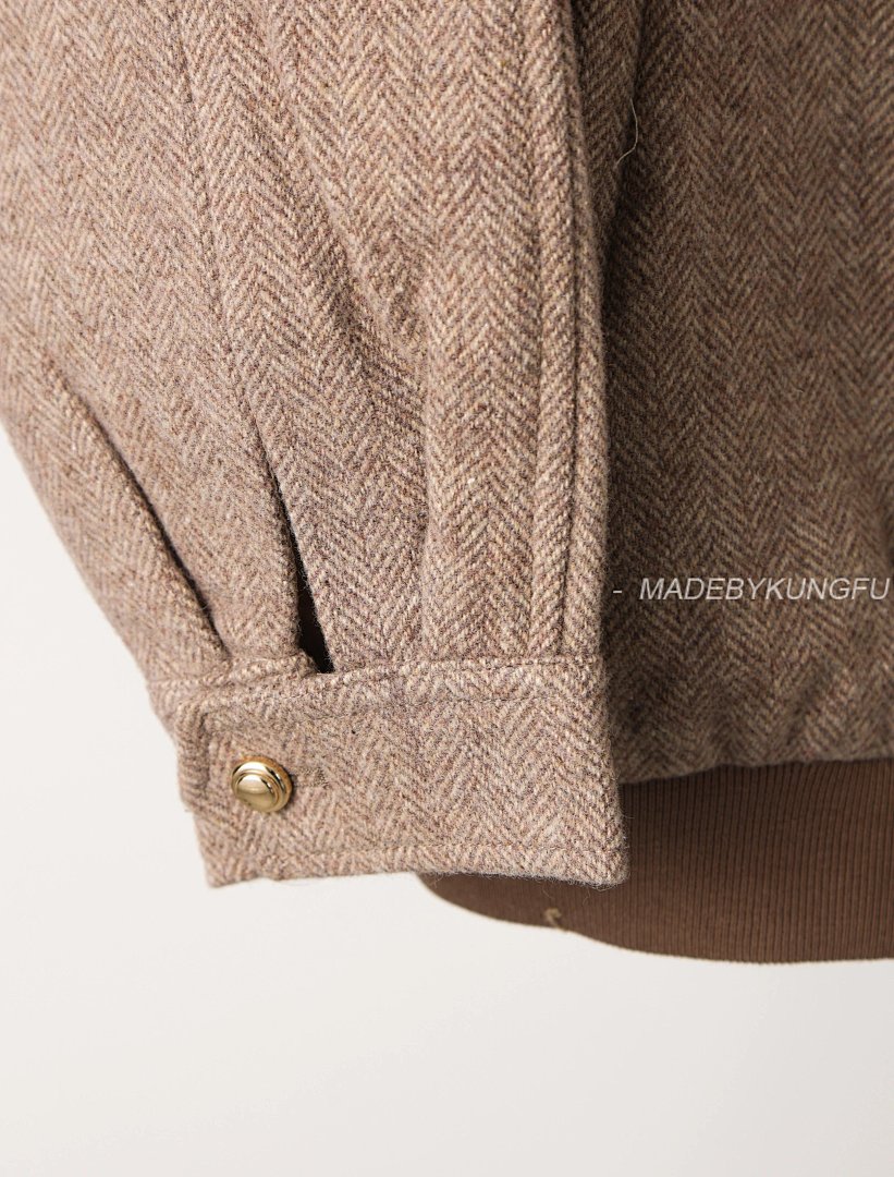 【A+ Item ID 8035 M1U-Miu-2024-Ss-Herringbone Wool Harrington Jacket (Stand Collar Work) - Image 25