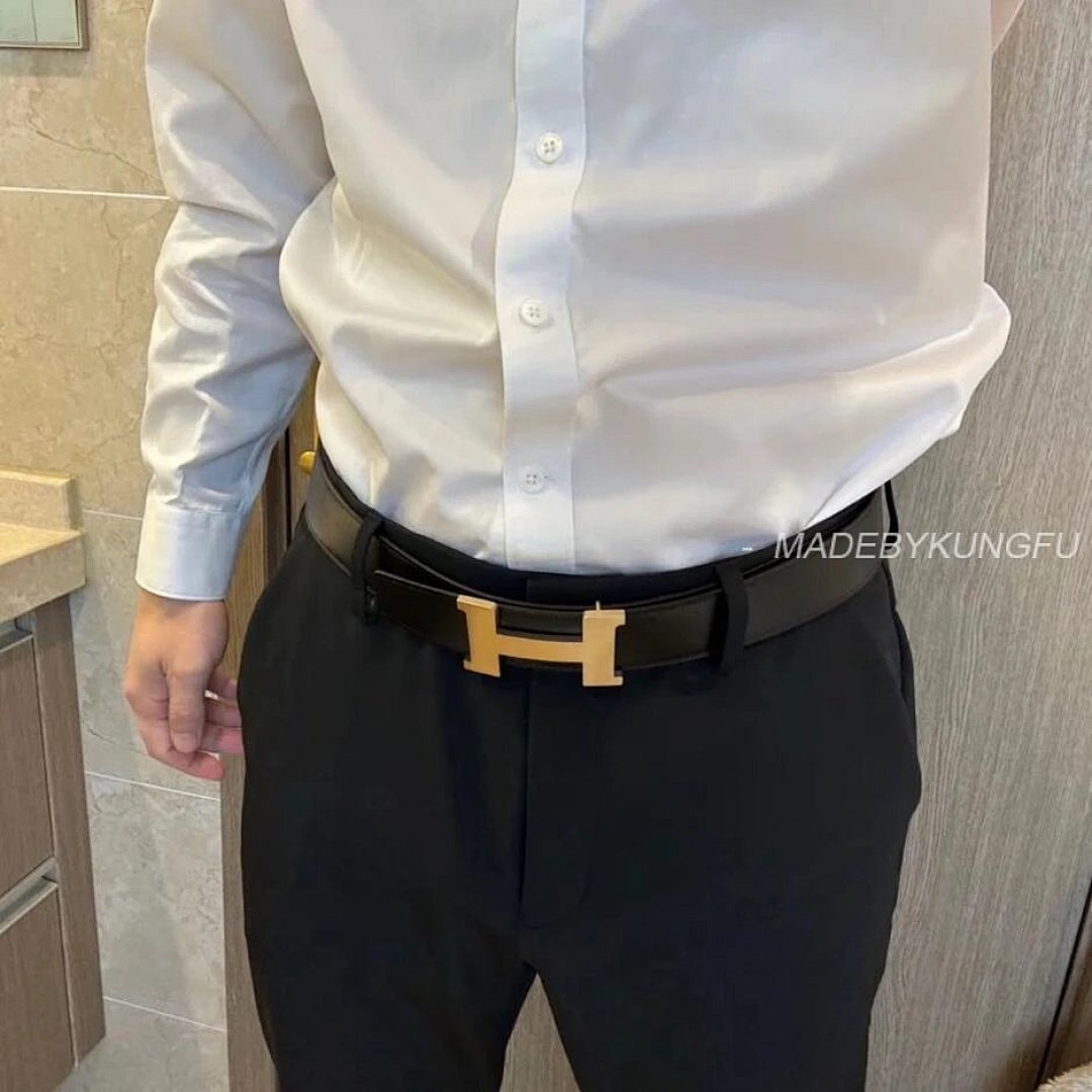【A+ Item ID 8399 Hermes 3-2020Ss (Classic H Logo Letter Belt Double Sided Calf Leath) - Image 33