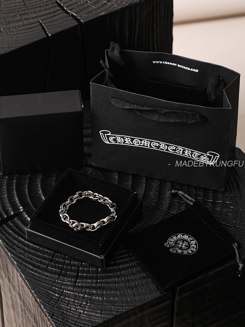 【A+ Item ID 8376 Chrome-Hearts- Crow Heart -Paperchain- Classic Thin Cuban Bracelet (P) - Image 14