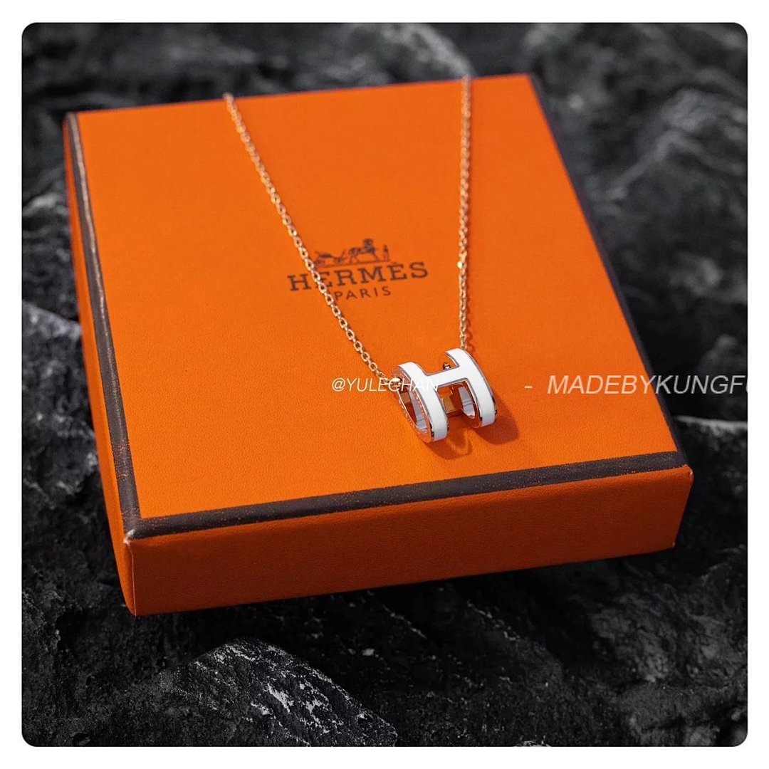 【A+ Item ID 8380 H Letter Necklace -Mini Pendant (Rose Gold Clavicle) - Image 26