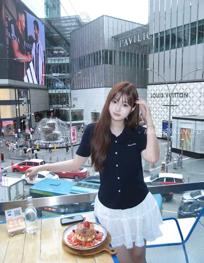 【A+ Item ID 9059 Miu Cotton Beaded Embroidered Logo Button Closure Straight Tube Short Sleeved Shir - Image 8