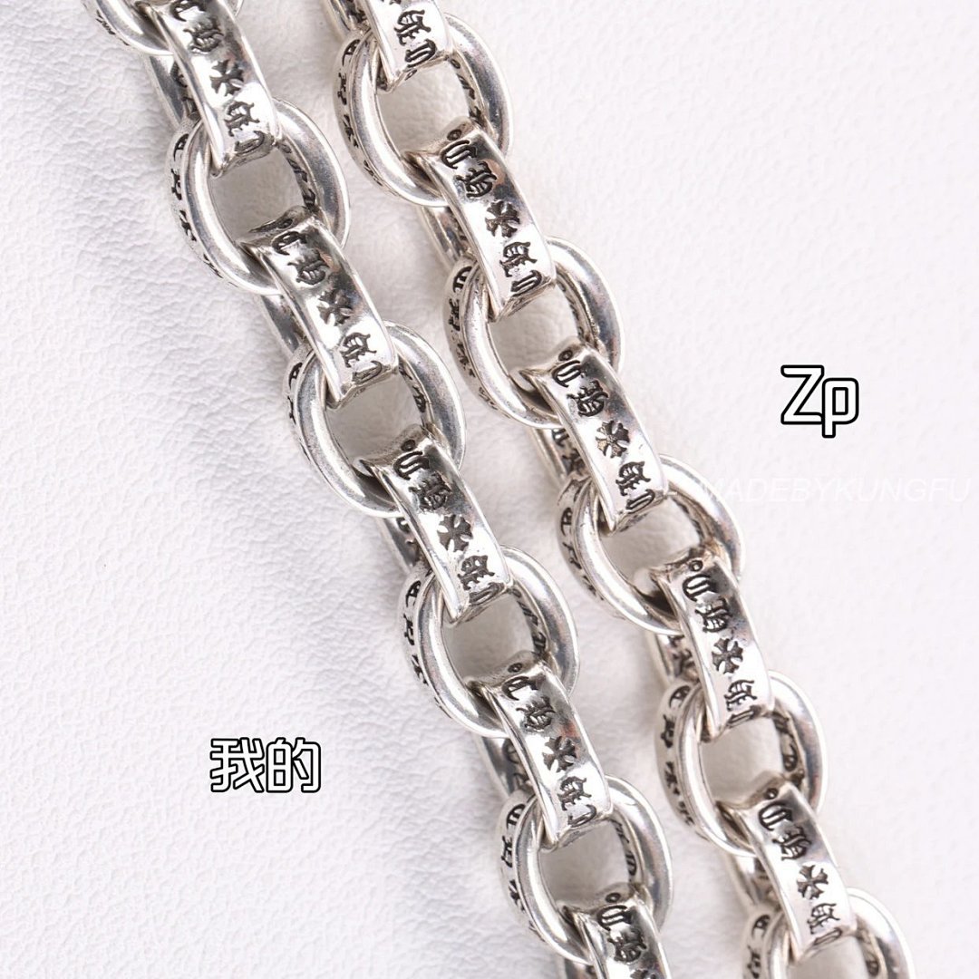 【A+ Item ID 8376 Chrome-Hearts- Crow Heart -Paperchain- Classic Thin Cuban Bracelet (P) - Image 18