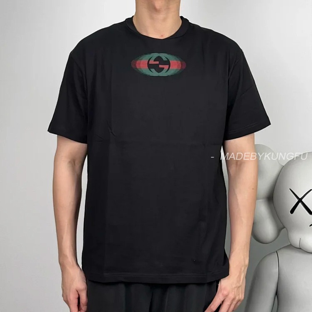 【A+ Item ID 9015 GUC Cotton Letter Printed Round Neck Loose Short Sleeved Shirt, photo 1