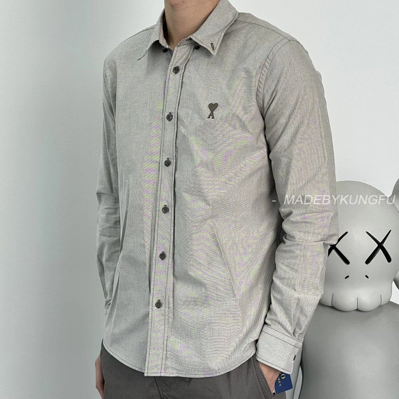 【A+ 【A+ Item ID 8210 AMI Love Embroidered Cotton Solid Color Long Sleeve Shirt For Men And, photo 1