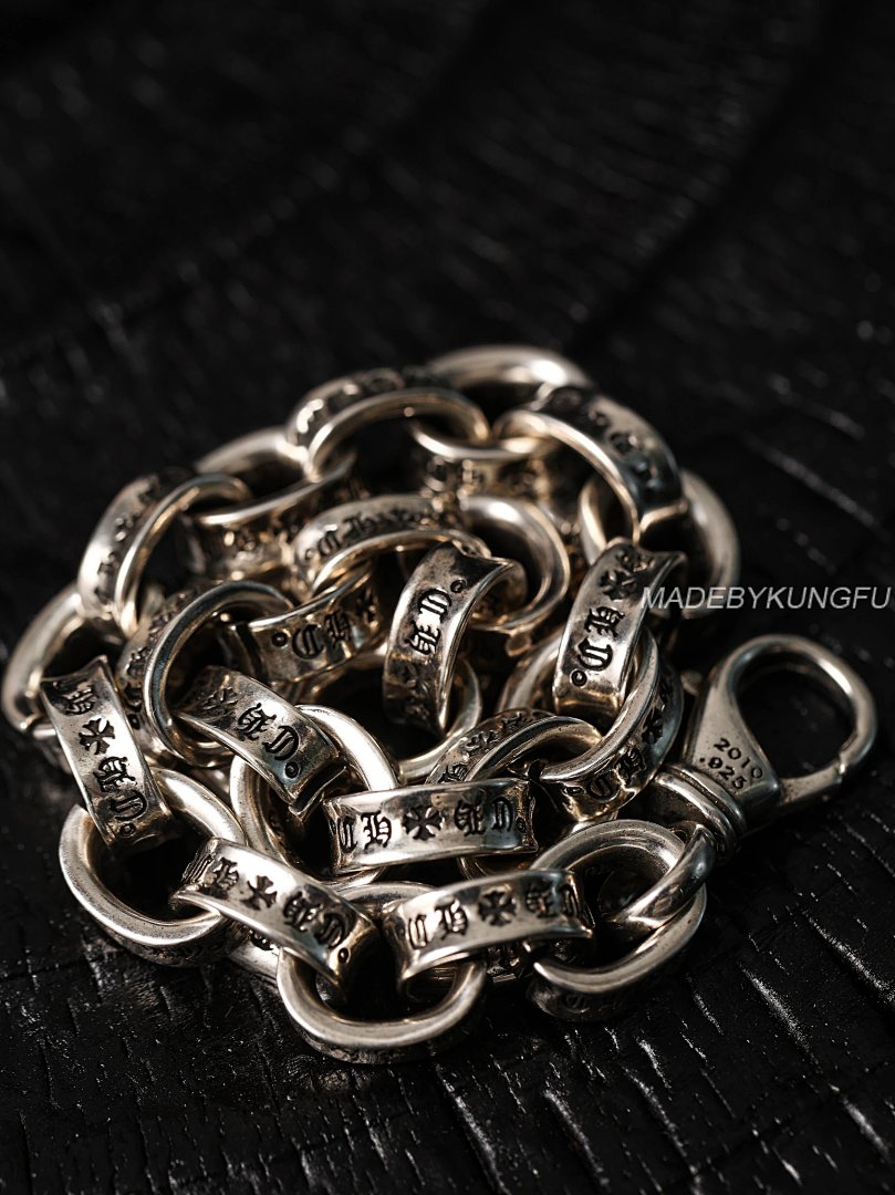 【A+ Item ID 8376 Chrome-Hearts- Crow Heart -Paperchain- Classic Thin Cuban Bracelet (P) - Image 10