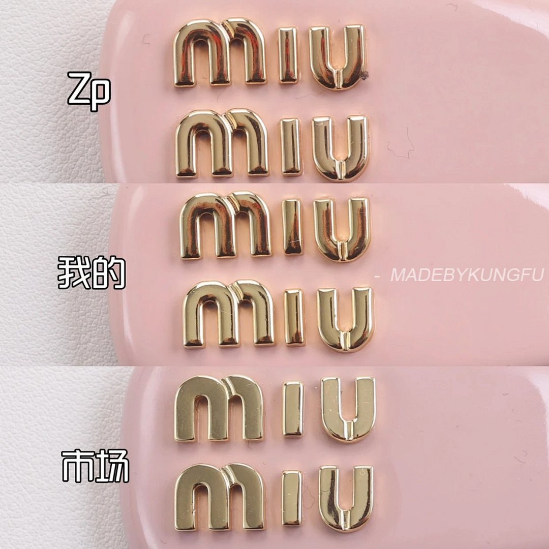 【A+ Item ID 8381 M1U-M1U- Miu -2023FW- Pink Patent Leather Hairpin (Gold Hardware) - Image 22