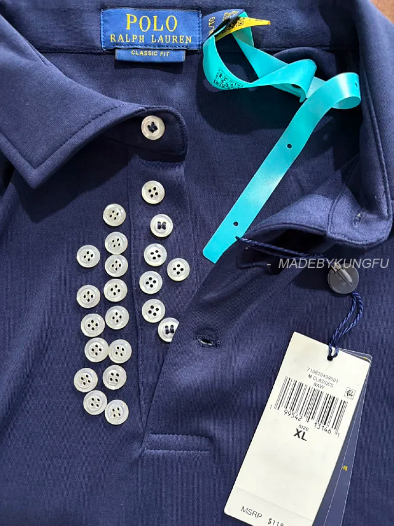 【A+ Item ID 9082 RL SS26 Pony Logo Button Long Velvet Elastic Fiber Original Embroidery Front Sleev - Image 8