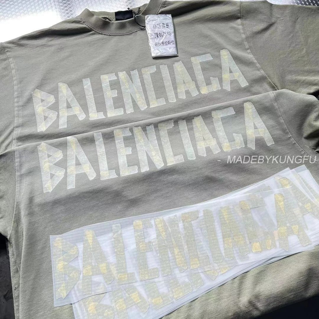 【A+ Item ID 8278 Balenc1Aga (Paris-2023S Pattern Paper Series Short Sleeves Retro) - Image 42