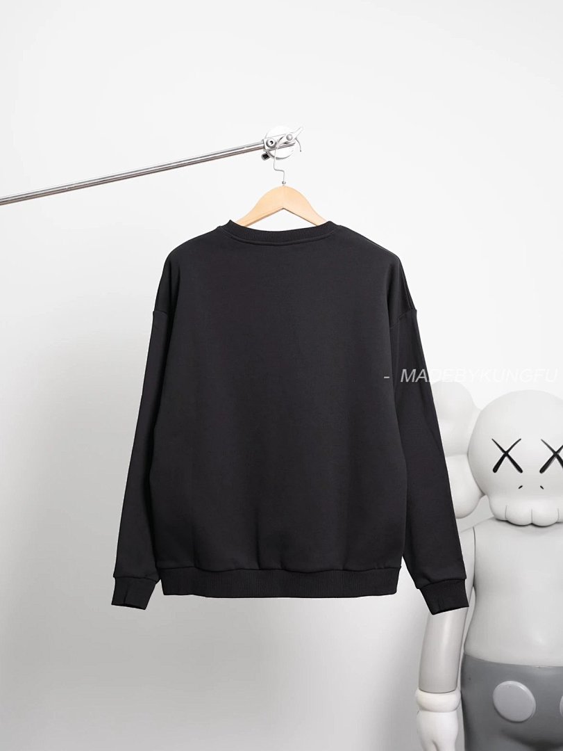 【A+ Item ID 8067 Alo-Logo Logo Crew Neck Loose Long Sleeve Sweatshirt (Black White) - Image 12