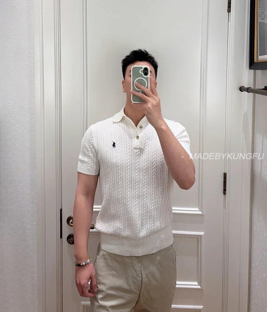 【A+ Item ID 9030 Ralph Fried Dough Twists Knitted Embroidered Pony Short Sleeve Pullover Polo Shirt - Image 6