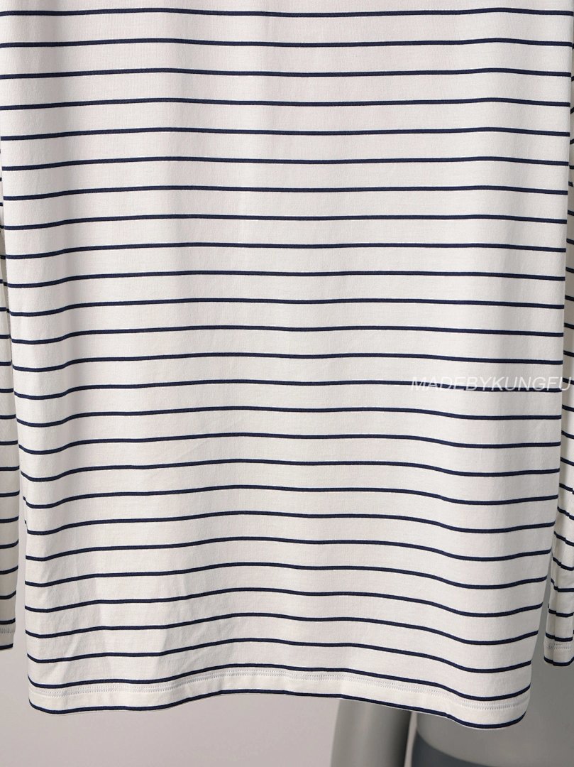 【A+ Item ID 8205 M1uM1U- Miu -2024Ss- Black And White Stripes Polo Shirt (Chest Le) - Image 6