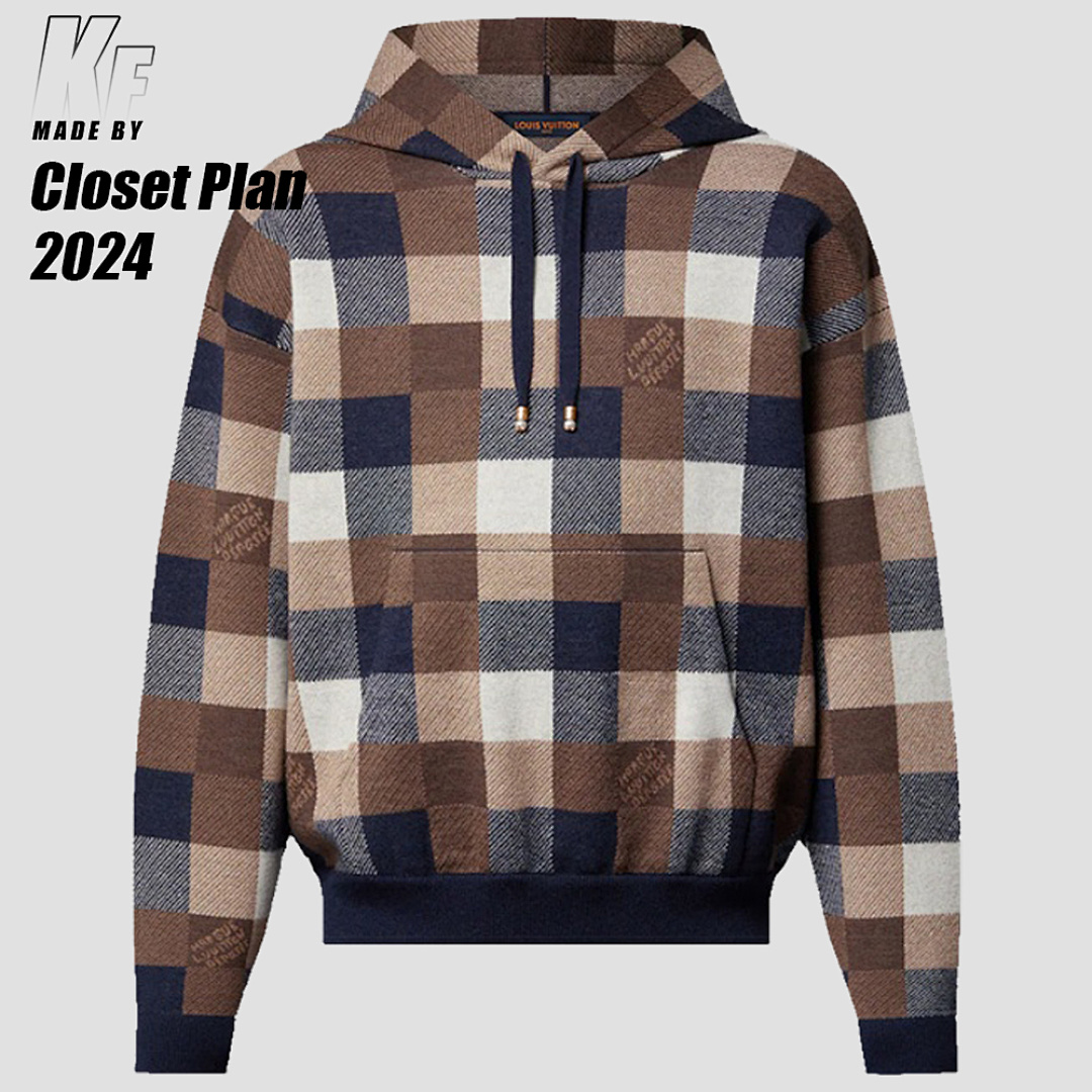 Louis Vuitton 1V Cashmere Knit Pixel Hoodie