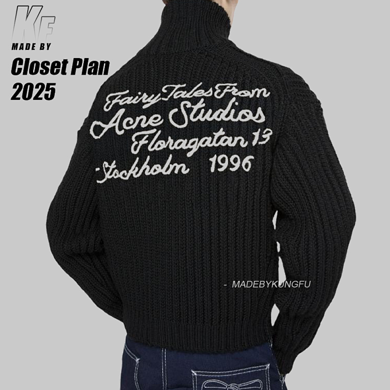 Christian Louboutin Acne 100% Wool Thick Knitting Zip Up, photo 1