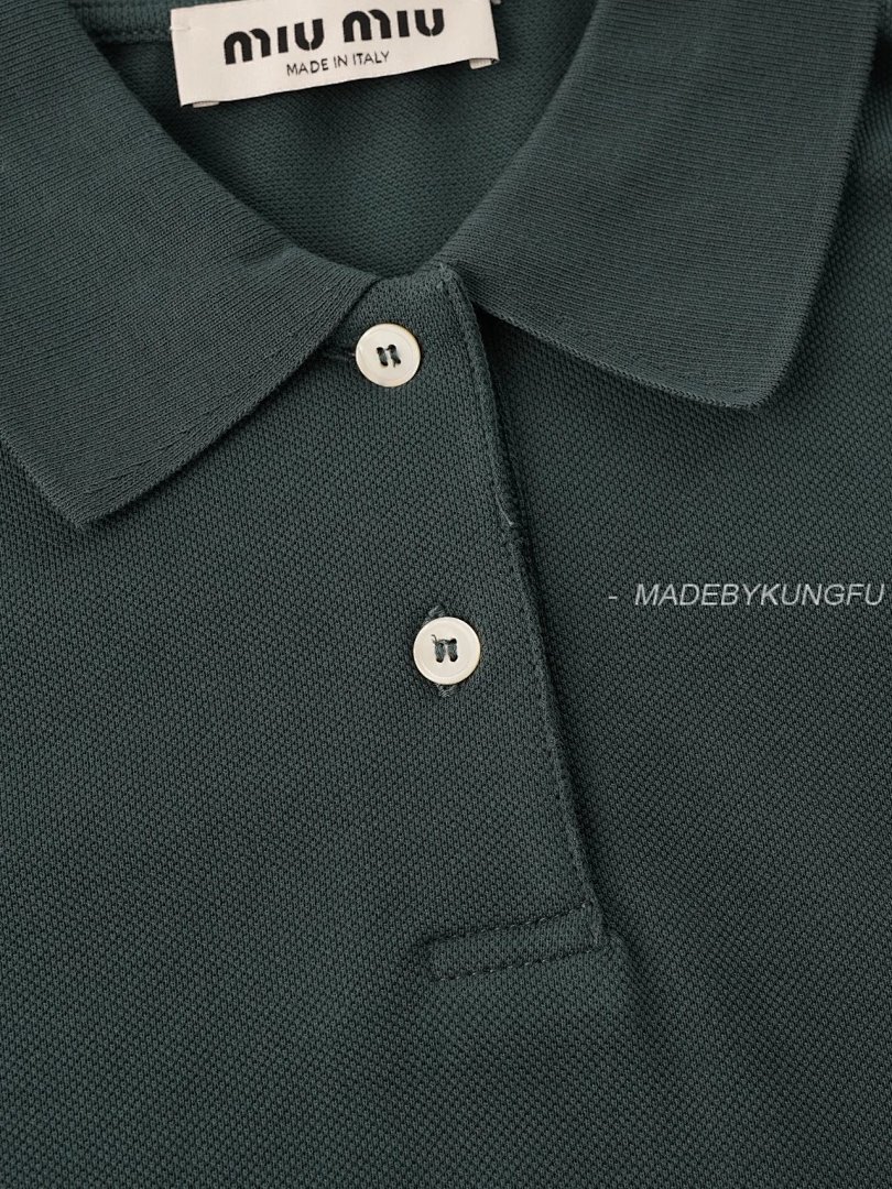【A+ Item ID 8185 M1UM1U Miu Summer Series -50 Long-Staple Cotton Pique POLO (Green) - Image 6