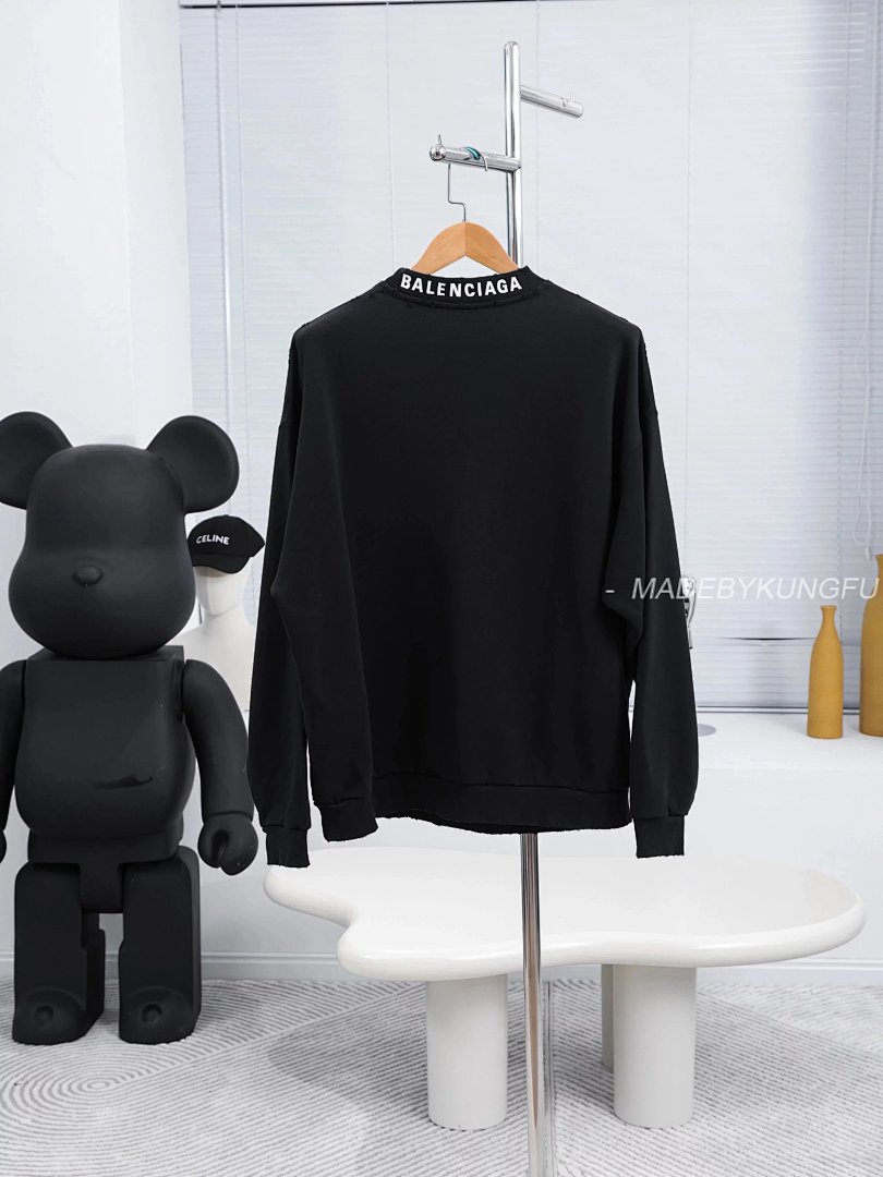 【A+ Item ID 8073 Balenci@Ga- Paris -2023Ss- Back Neck Lettering Logo- Crew Sweatsh - Image 25