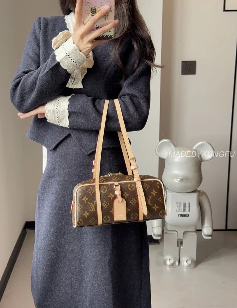 【A+ Item ID 8481 HANG-ON- Retro Classic -Monogram Coated Canvas (Bowling Bag Handbag) - Image 28
