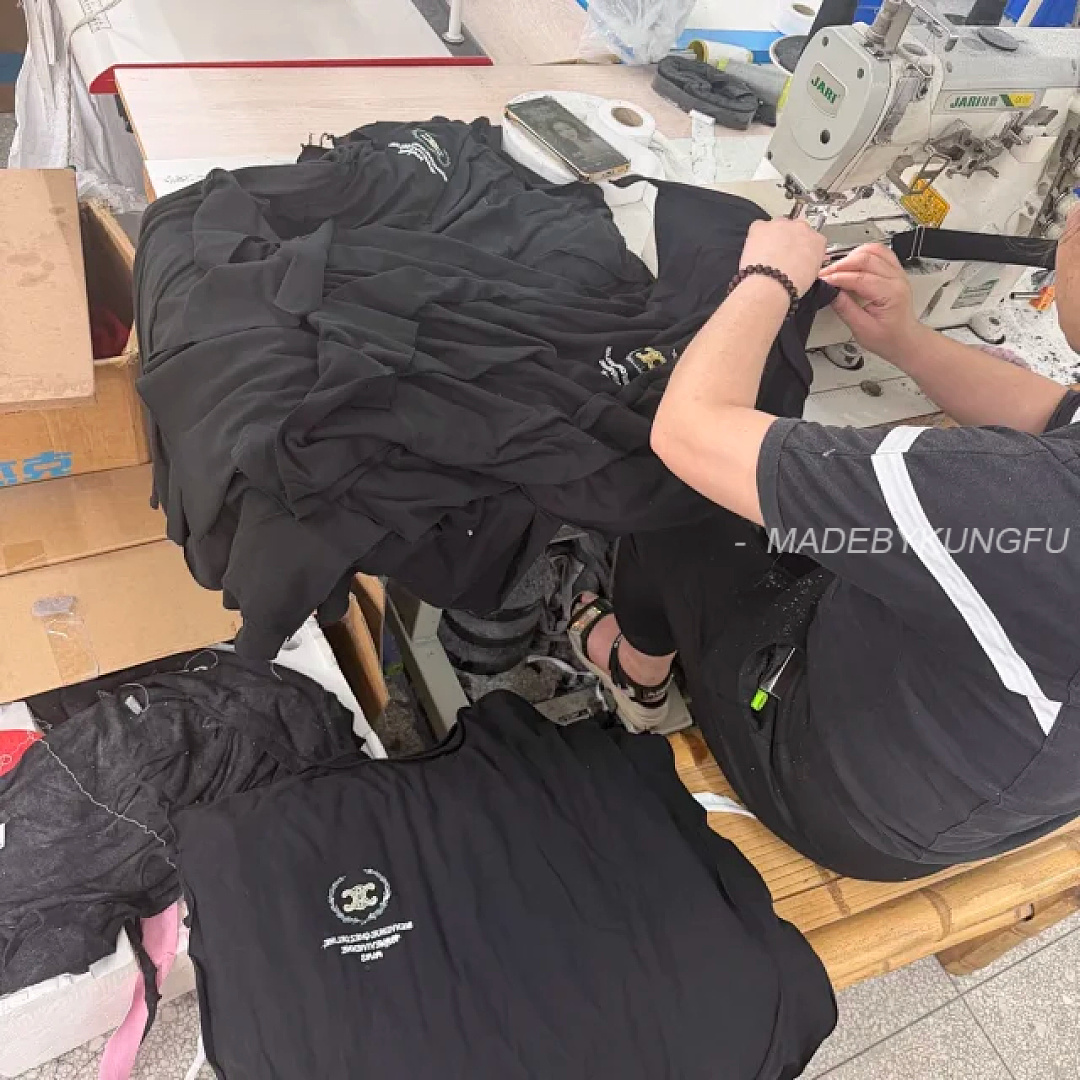 【A+ Item ID 9085 CHANE1 Suede Soft Long Staple Cotton Fabric Round Neck Logo Embroidered Short Slee - Image 11