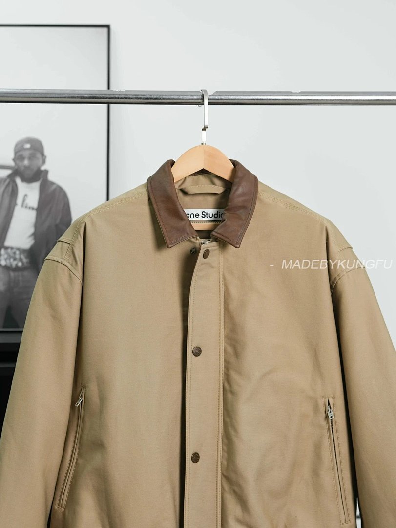 【A+ Item ID 8008 Acne-“ Leather Collar ”SS25 Solid Color Pocket Zipper Snap Button Jack - Image 24