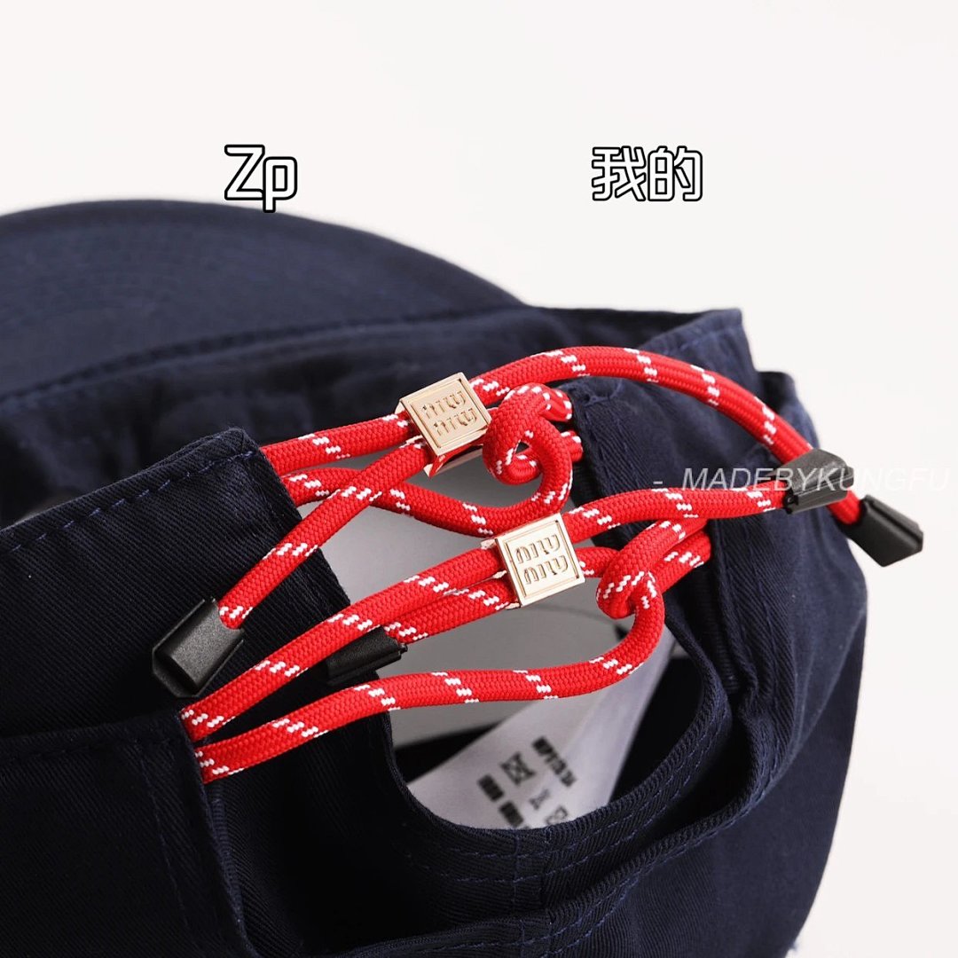 【A+ Item ID 8417 MiuMiu- Miu -2024FW- Drawstring Contrasting Baseball Cap (Embroid) - Image 25