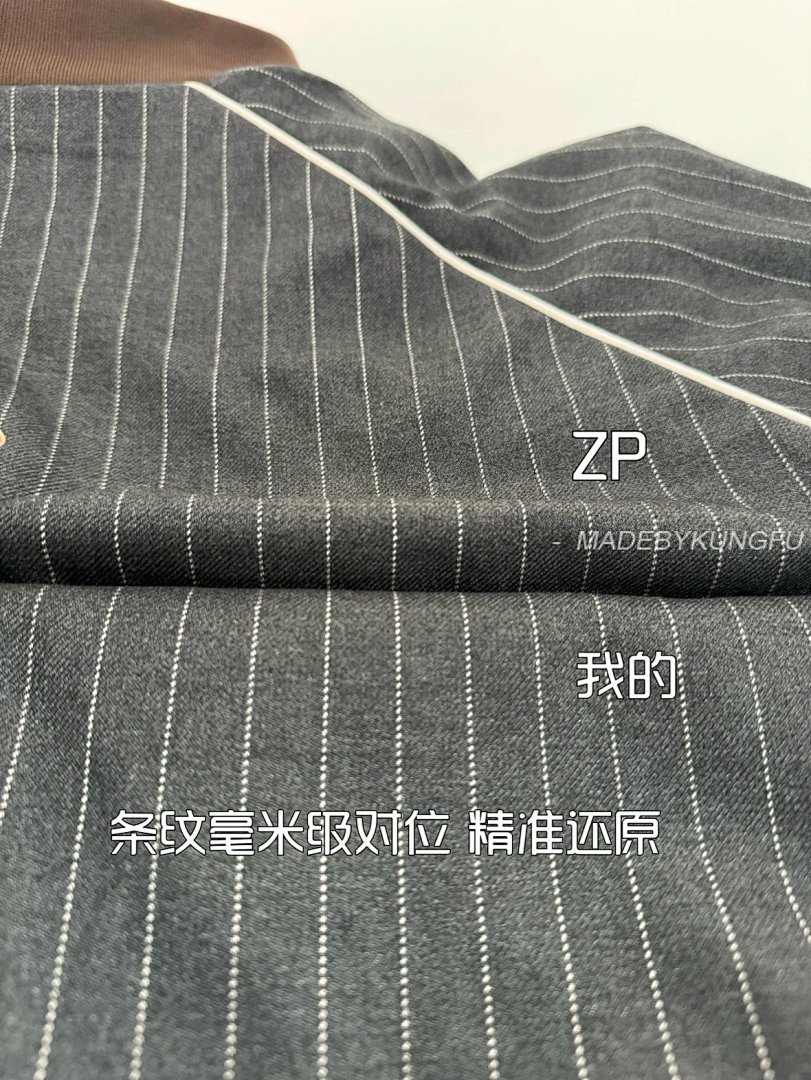 【A+ Item ID 8045 Miu “100% Cotton Wool ”FW25 Qixi Series Striped Zipper Stand Colla - Image 5