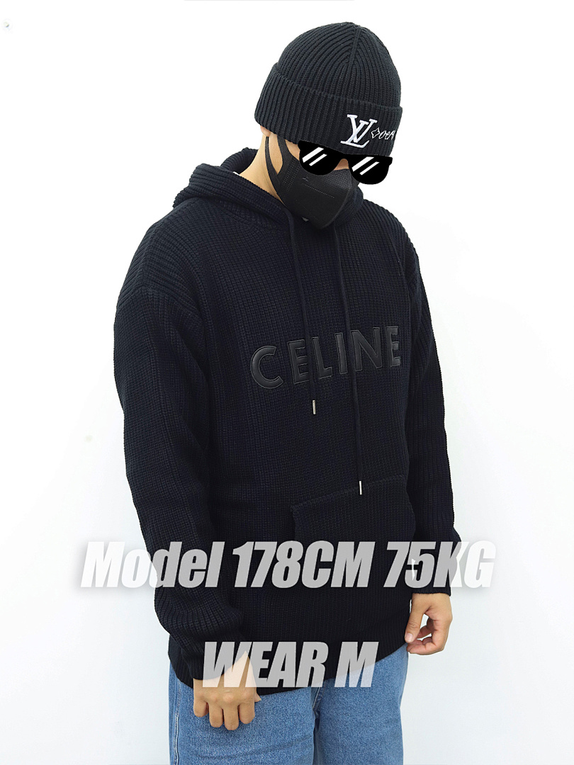 Christian Louboutin CE Leather Patch Knit Wool Hoodie - Image 3