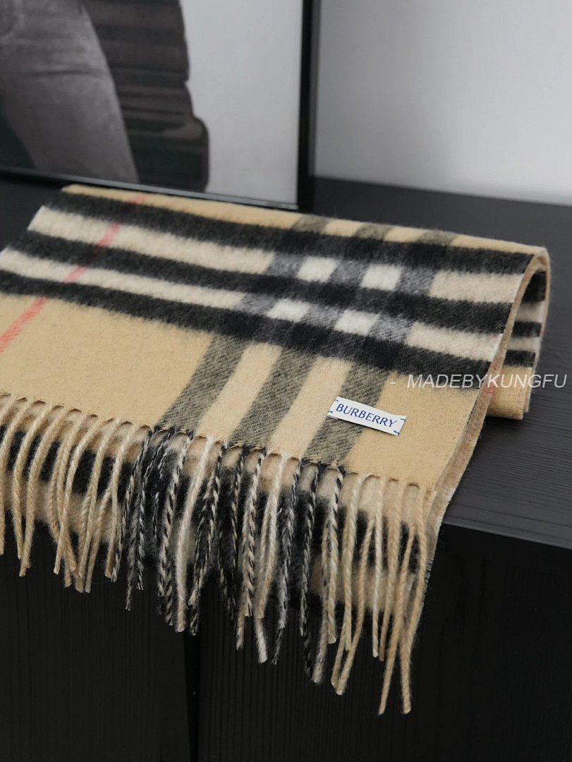 【A+ Item ID 8525 BBR Wool And Cashmere Blend (Striped Mesh Decorative Scarf F)